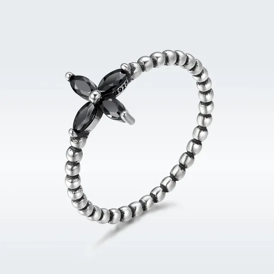 (image for) Pandora Style Silver Modern Flower Ring - SCR137