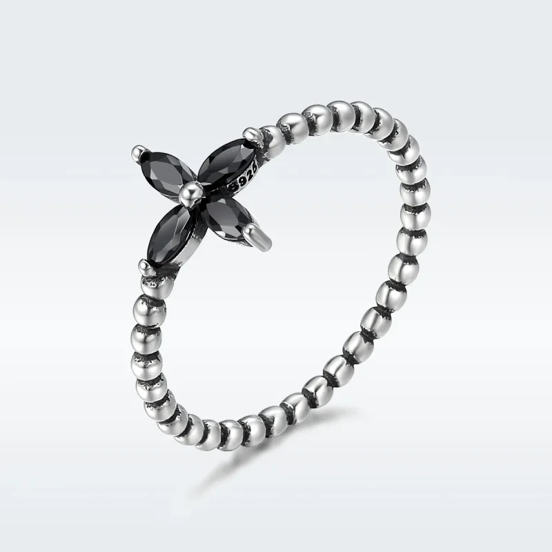 (image for) Pandora Style Silver Modern Flower Ring - SCR137