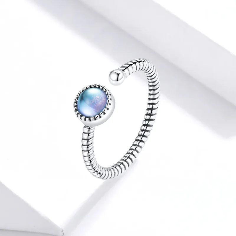 (image for) Pandora Style Silver Moonlight Lover Open Ring - SCR698 - View 2