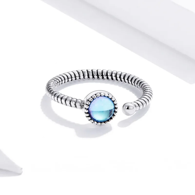 (image for) Pandora Style Silver Moonlight Lover Open Ring - SCR698 - View 3
