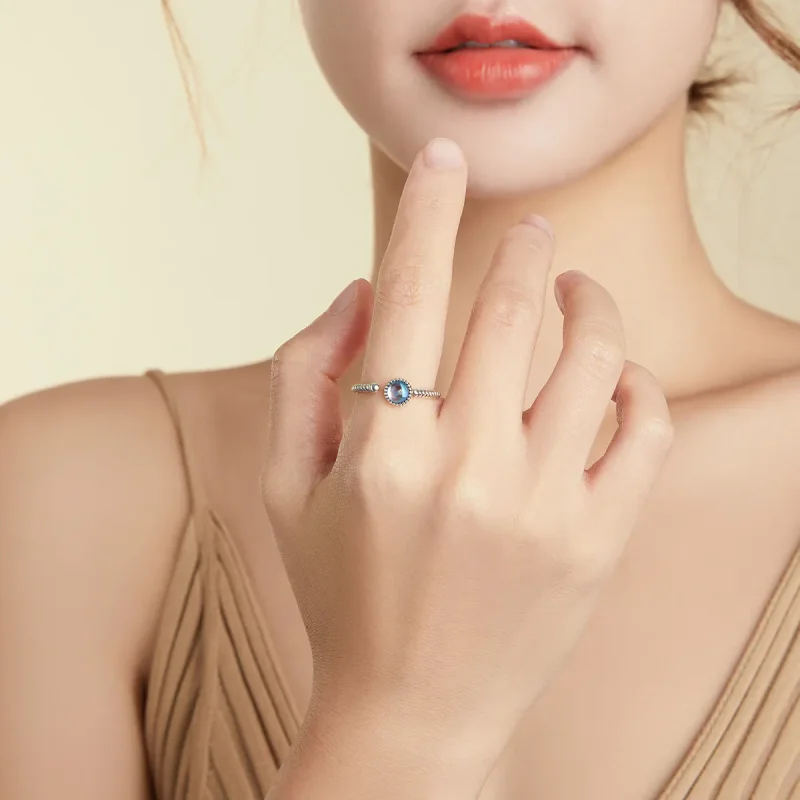 (image for) Pandora Style Silver Moonlight Lover Open Ring - SCR698 - View 7