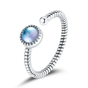(image for) Pandora Style Silver Moonlight Lover Open Ring - SCR698