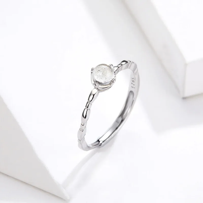 (image for) Pandora Style Silver Moonstone Open Ring - SCR536 - View 4