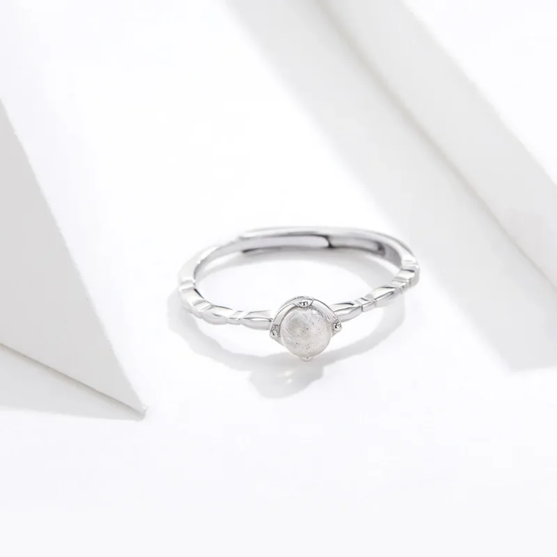 (image for) Pandora Style Silver Moonstone Open Ring - SCR536 - View 5