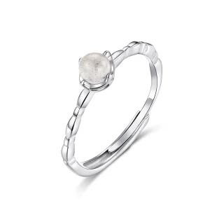 (image for) Pandora Style Silver Moonstone Open Ring - SCR536