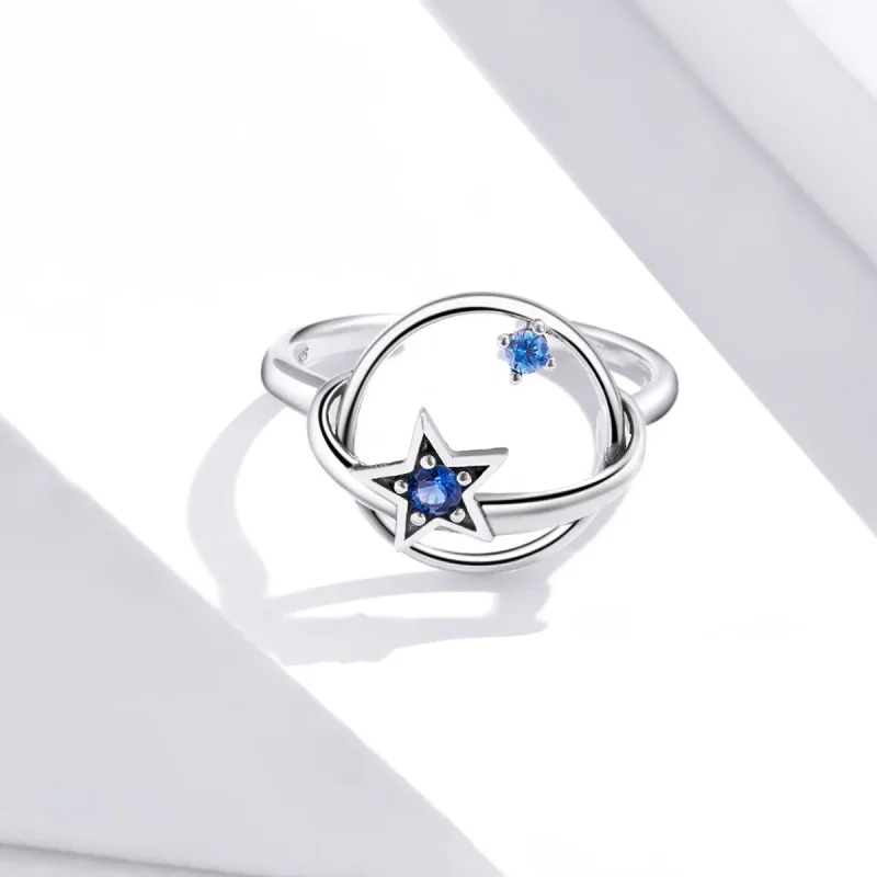 (image for) Pandora Style Silver Mysterious Planet Open Ring - SCR661 - View 2