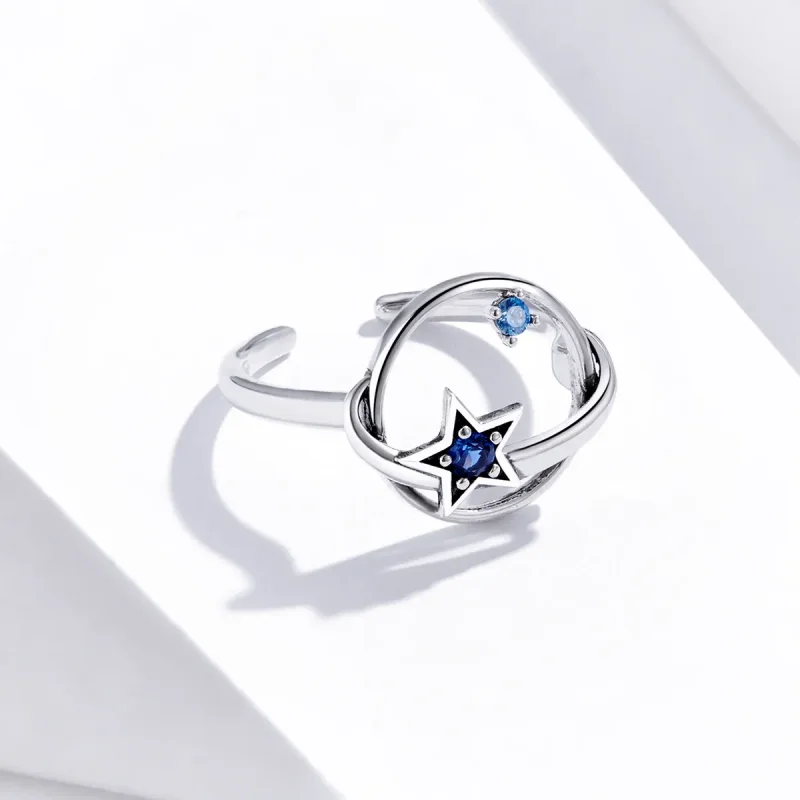 (image for) Pandora Style Silver Mysterious Planet Open Ring - SCR661 - View 3