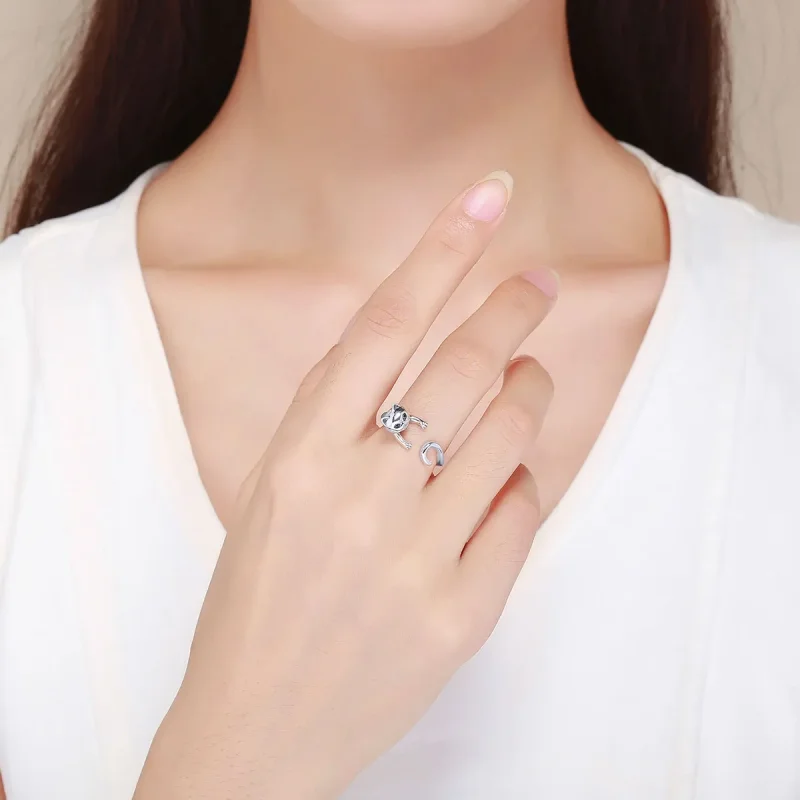 (image for) Pandora Style Silver Naughty Cat Ring - SCR409 - View 5