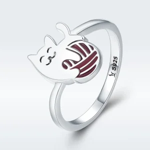 (image for) Pandora Style Silver Naughty Kitten Ring - SCR211