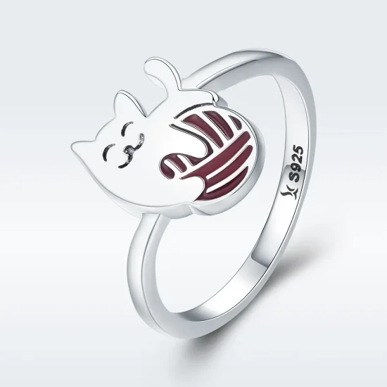 (image for) Pandora Style Silver Naughty Kitten Ring - SCR211