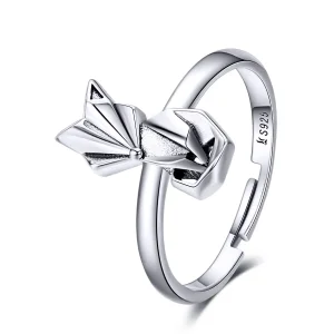 (image for) Pandora Style Silver Origami Fox Open Ring - SCR560