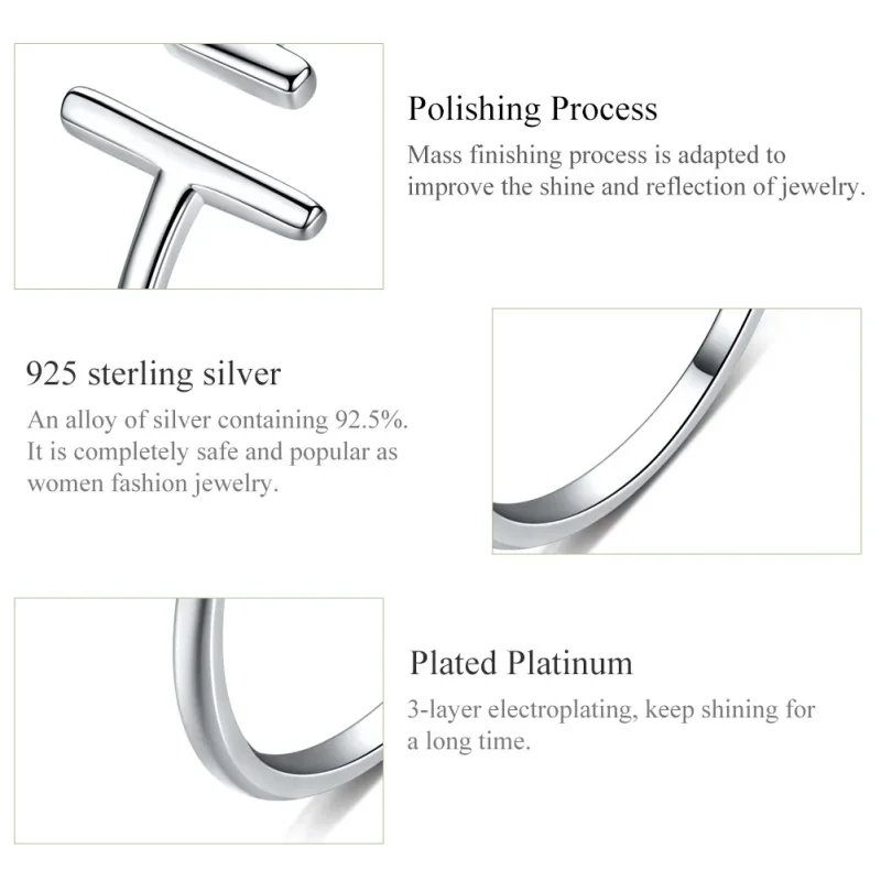 (image for) Pandora Style Silver Parallel Lines Open Ring - SCR555 - View 3