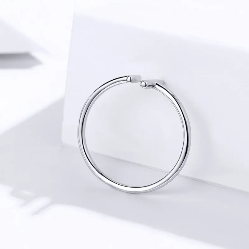 (image for) Pandora Style Silver Parallel Lines Open Ring - SCR555 - View 4