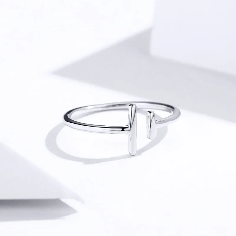 (image for) Pandora Style Silver Parallel Lines Open Ring - SCR555 - View 5