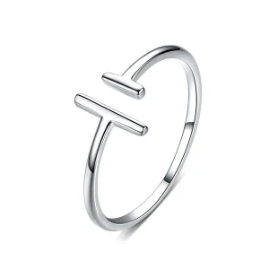 (image for) Pandora Style Silver Parallel Lines Open Ring - SCR555