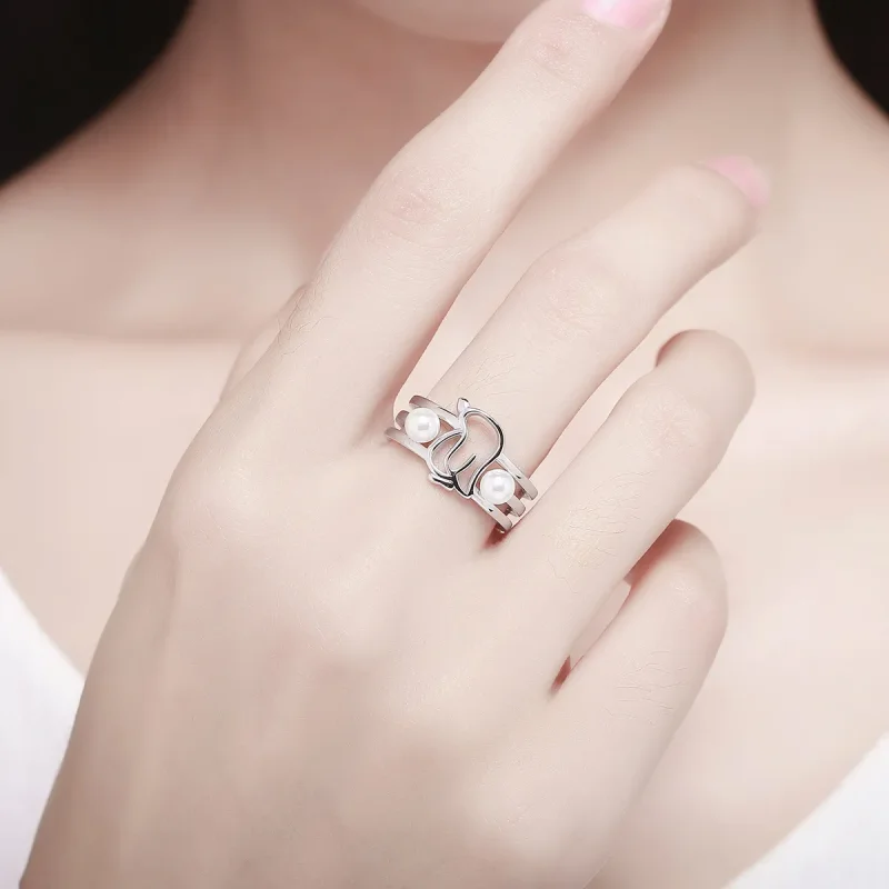 (image for) Pandora Style Silver Penguin Ring - SCR152 - View 6