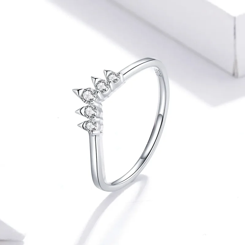 (image for) Pandora Style Silver Princess Crown Ring - SCR686 - View 2