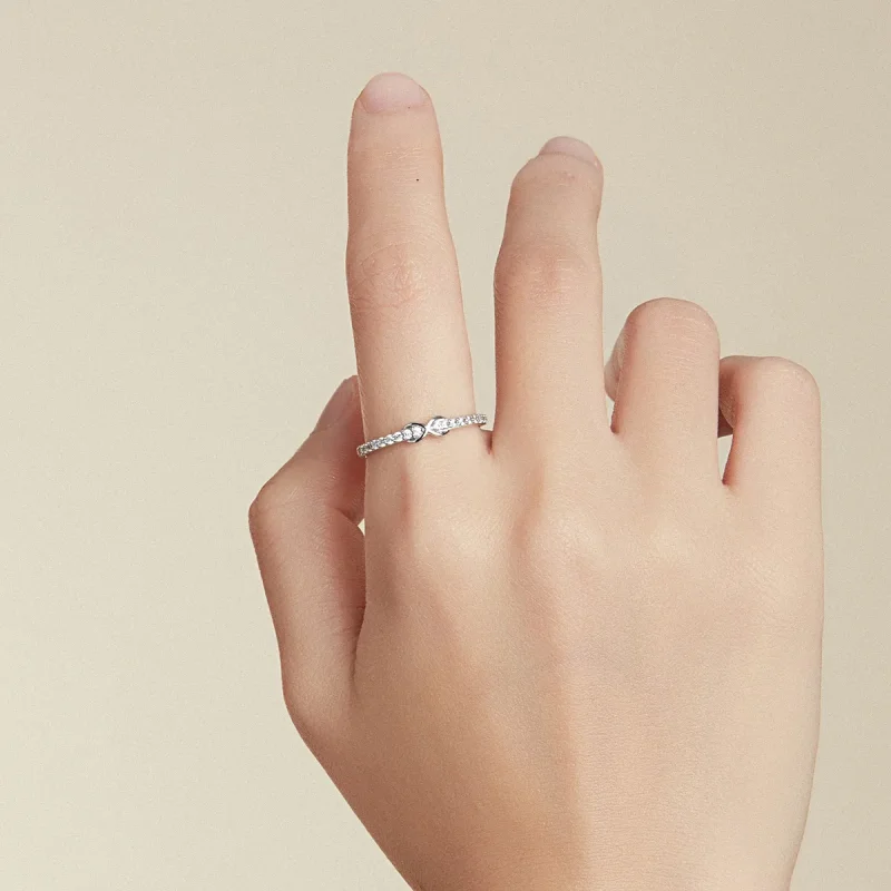 (image for) Pandora Style Silver Promises For Her Ring - SCR691 - View 5