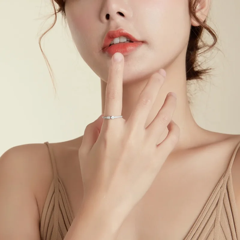 (image for) Pandora Style Silver Promises For Her Ring - SCR691 - View 8