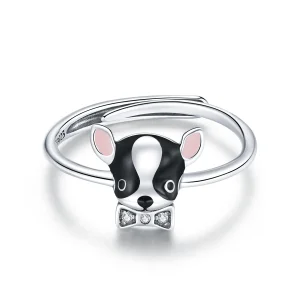 (image for) Pandora Style Silver Puppy Chihuahua Open Ring - SCR695