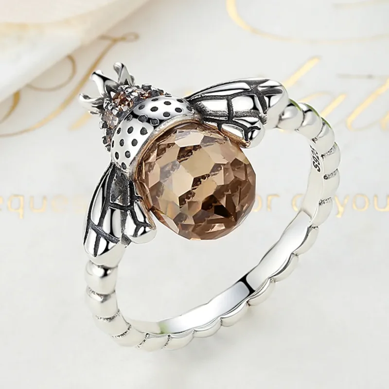 (image for) Pandora Style Silver Queen Bee Ring - SCR025 - View 2