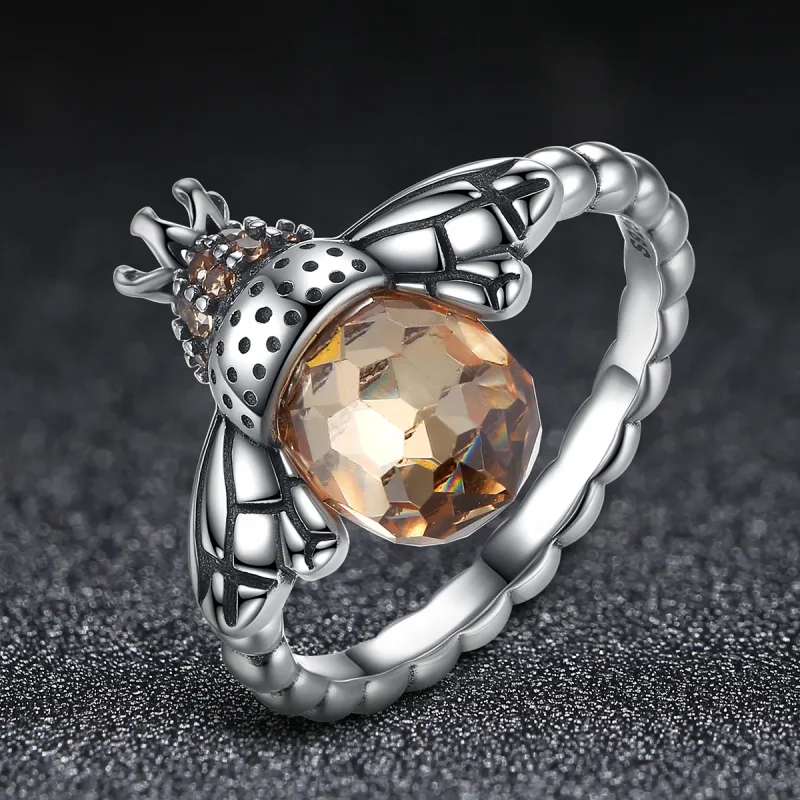 (image for) Pandora Style Silver Queen Bee Ring - SCR025 - View 4
