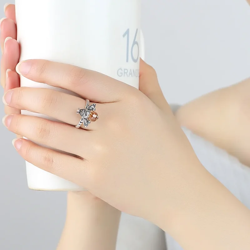 (image for) Pandora Style Silver Queen Bee Ring - SCR025 - View 5