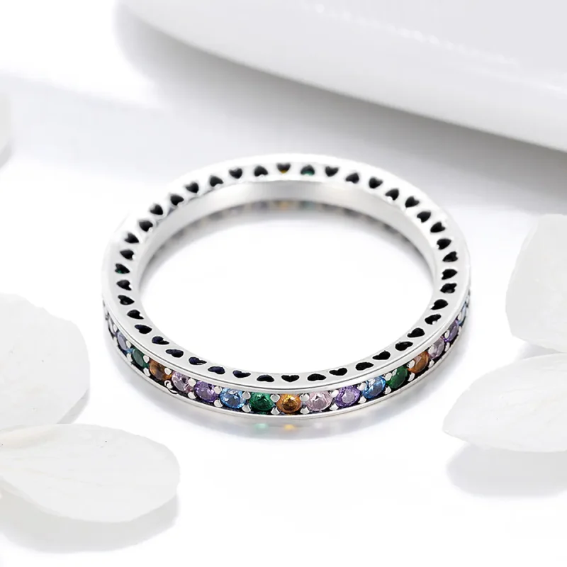 (image for) Pandora Style Silver Rainbow Ring - SCR392 - View 3