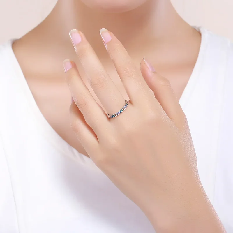 (image for) Pandora Style Silver Rainbow Ring - SCR392 - View 5