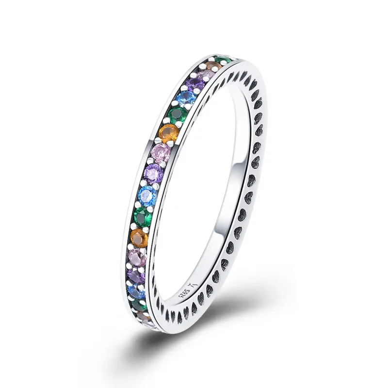 (image for) Pandora Style Silver Rainbow Ring - SCR392