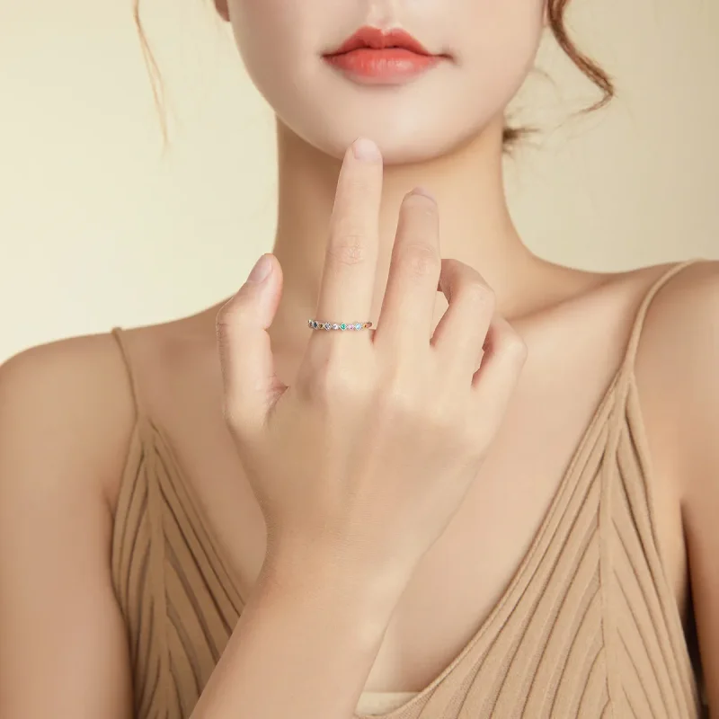 (image for) Pandora Style Silver Rainbow Ring - SCR697 - View 7