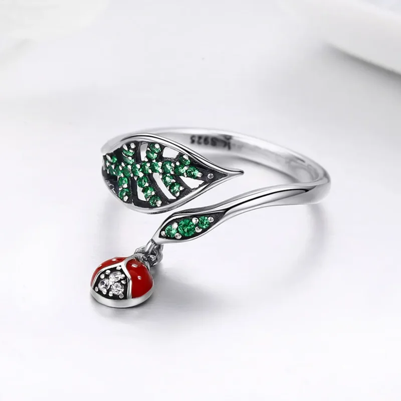 (image for) Pandora Style Silver Resting Ladybug Ring - SCR310 - View 5