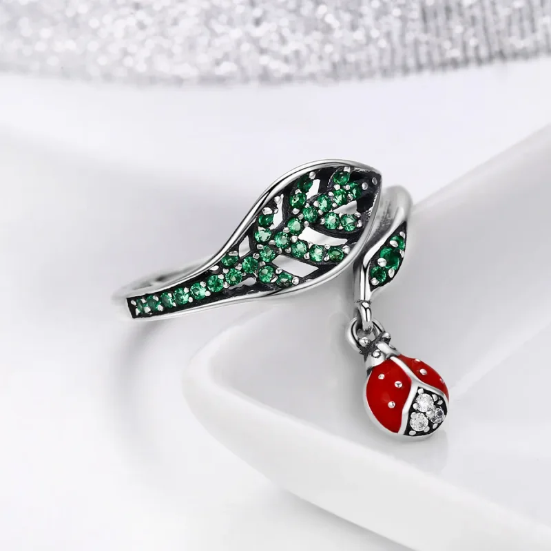 (image for) Pandora Style Silver Resting Ladybug Ring - SCR310 - View 6