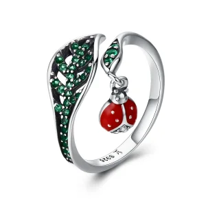 Pandora Style Silver Resting Ladybug Ring - SCR310 (image for) Pandora Style Silver Resting Ladybug Ring - SCR310