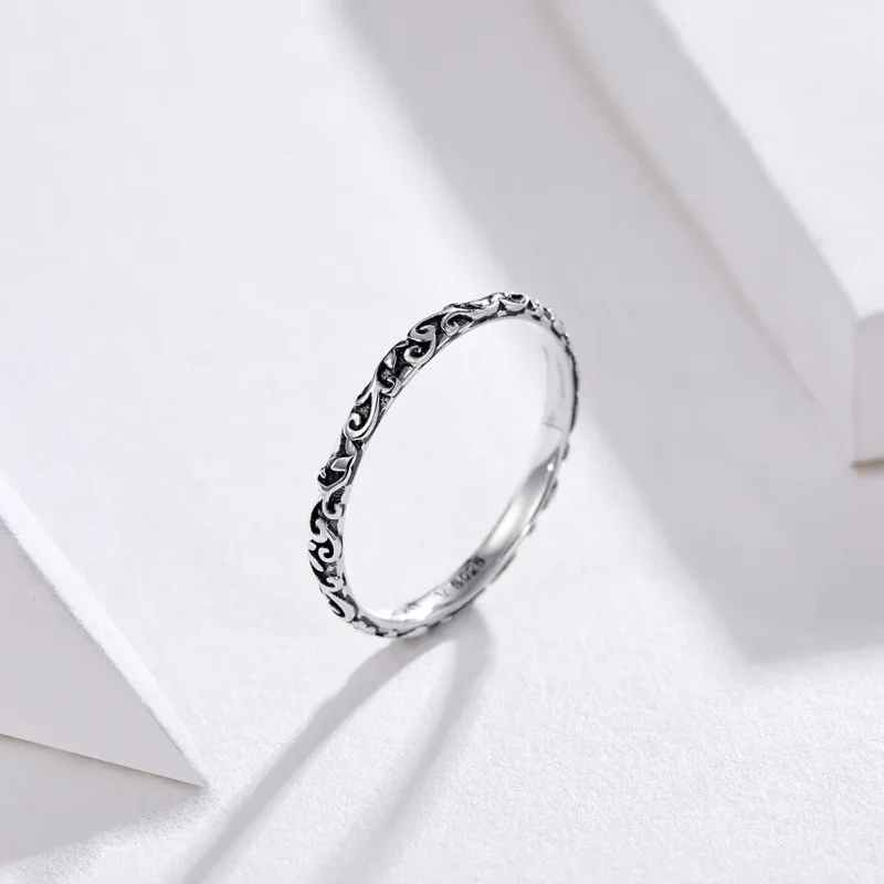(image for) Pandora Style Silver Retro Patterns Ring - SCR513 - View 2