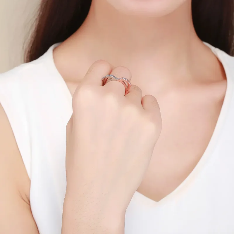 (image for) Pandora Style Silver & Rose Gold Ocean Spirit Ring - SCR418 - View 5