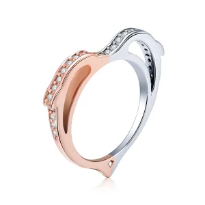 (image for) Pandora Style Silver & Rose Gold Ocean Spirit Ring - SCR418