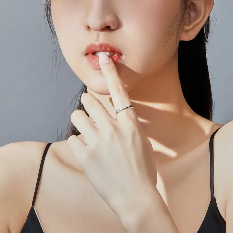 (image for) Pandora Style Silver simple Open Ring - SCR630 - View 6
