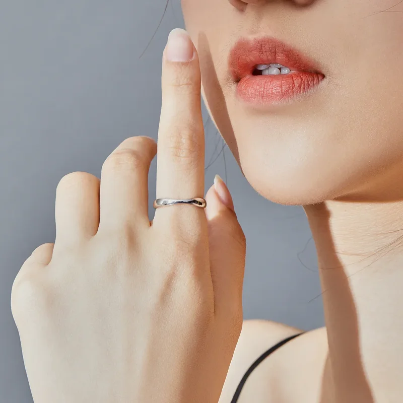 (image for) Pandora Style Silver simple Open Ring - SCR630 - View 7