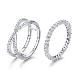(image for) Pandora Style Silver Simple Ring Sets Ring - SCR463