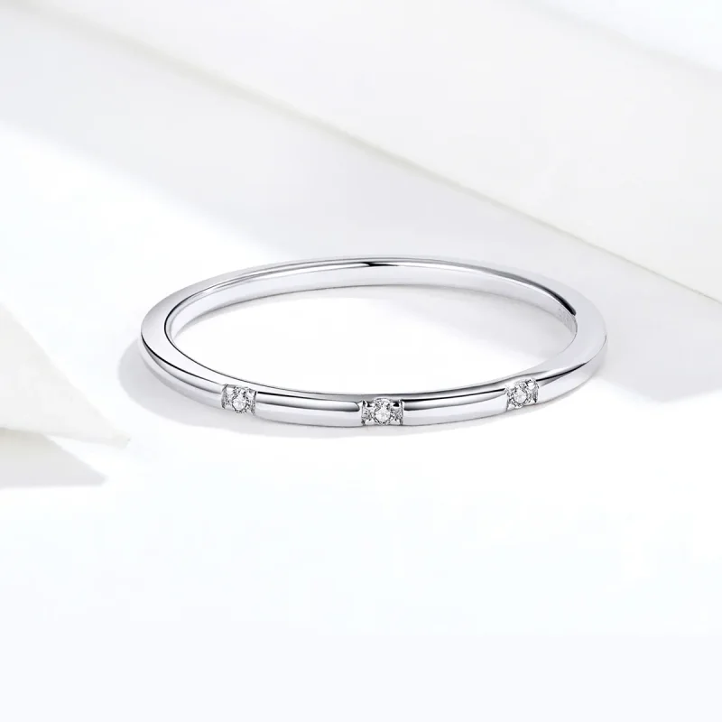 (image for) Pandora Style Silver Slim Ring - SCR591 - View 3