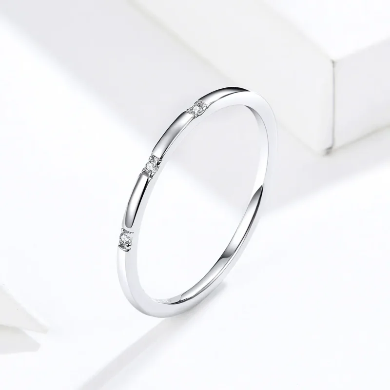 (image for) Pandora Style Silver Slim Ring - SCR591 - View 4