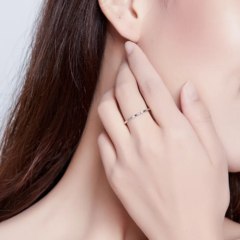 (image for) Pandora Style Silver Slim Ring - SCR591 - View 6