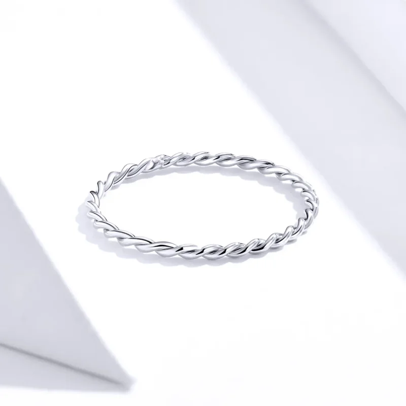 (image for) Pandora Style Silver Slim Ring - SCR640 - View 3