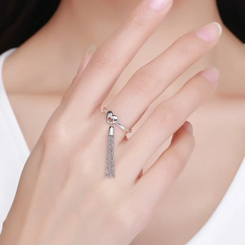 (image for) Pandora Style Silver Smart Heart Ring - SCR320 - View 3