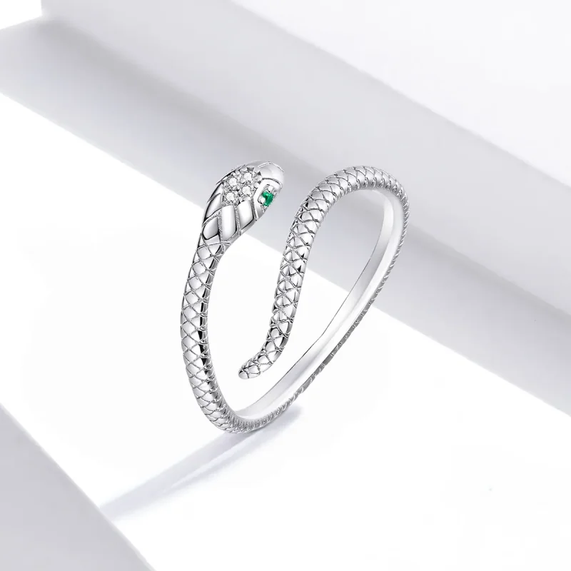 (image for) Pandora Style Silver Snake Open Ring - SCR666 - View 3