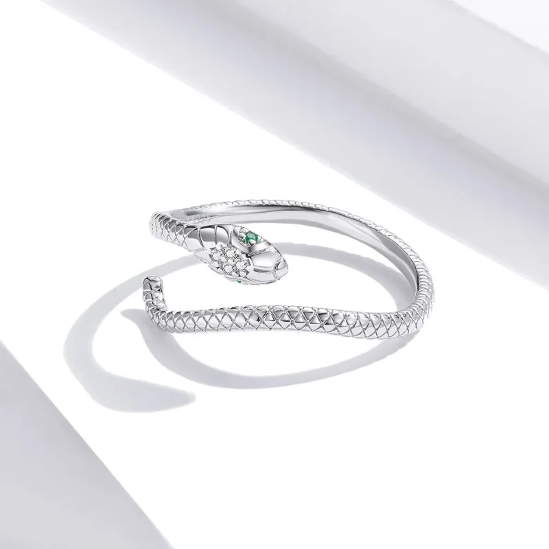 (image for) Pandora Style Silver Snake Open Ring - SCR666 - View 4