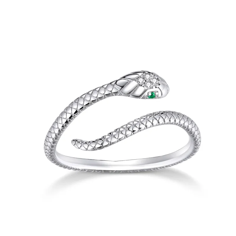 (image for) Pandora Style Silver Snake Open Ring - SCR666