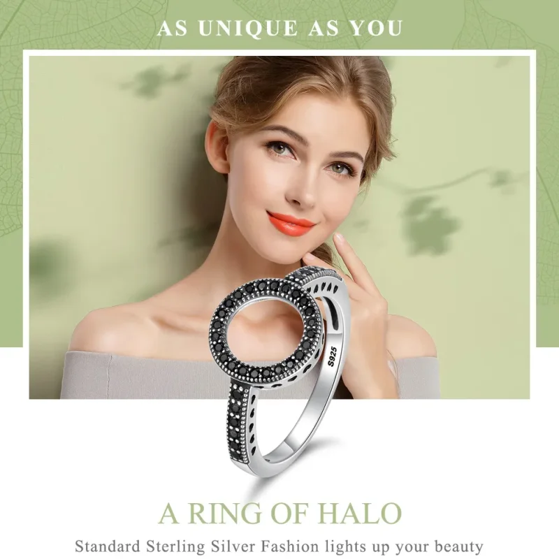 (image for) Pandora Style Silver Sparkling Halo Ring - SCR112 - View 2