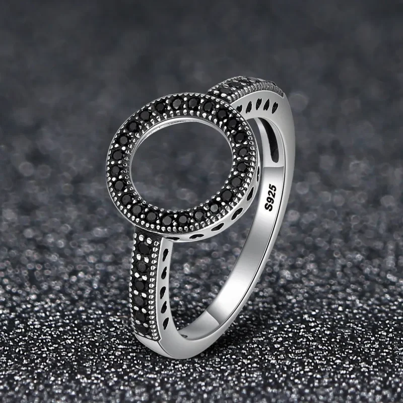(image for) Pandora Style Silver Sparkling Halo Ring - SCR112 - View 3